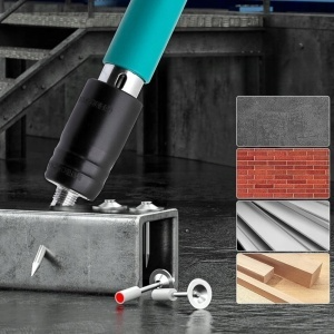 Pistol Manual Silentios de Bătut Cuie în Beton și Metal – 50 Cuie Incluse, Accesorii și Cutie Transport ZanaCasei.Ro