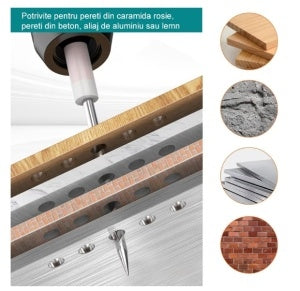 Set 50 Buc Cuie Otel Galvanizat Tip Ciuperca Pentru Pistoale Profesionale, Diametru 7.2 mm