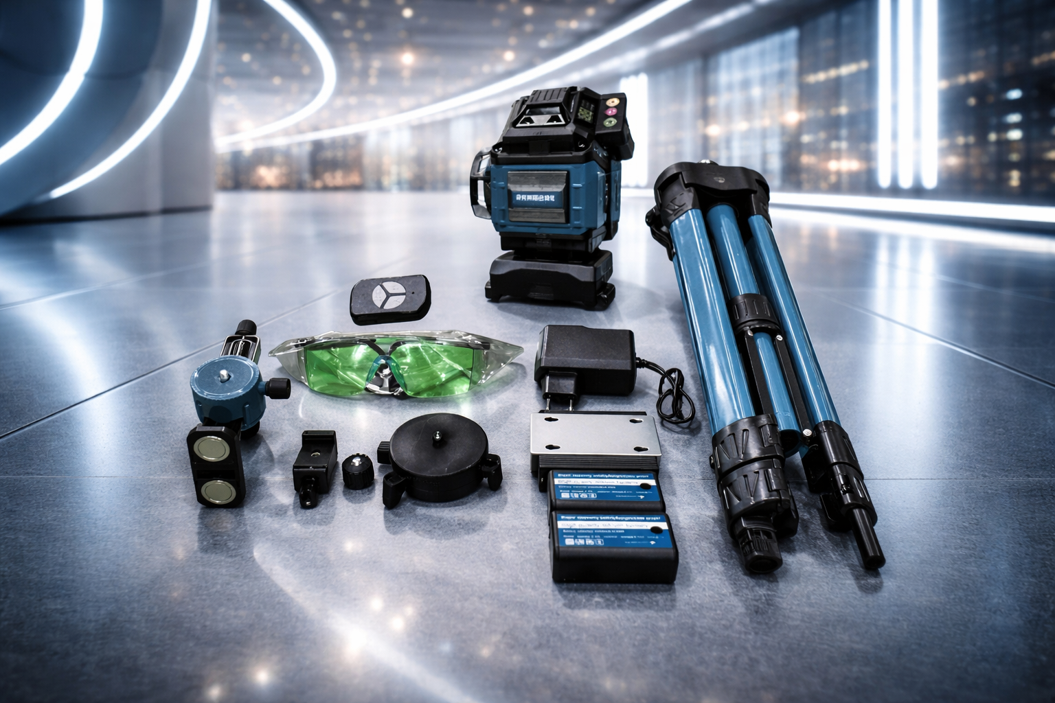 Nivelă Laser 3D Profesională 16 Linii Verzi 360° – Auto-nivelare, IP54, 2 Baterii Incluse