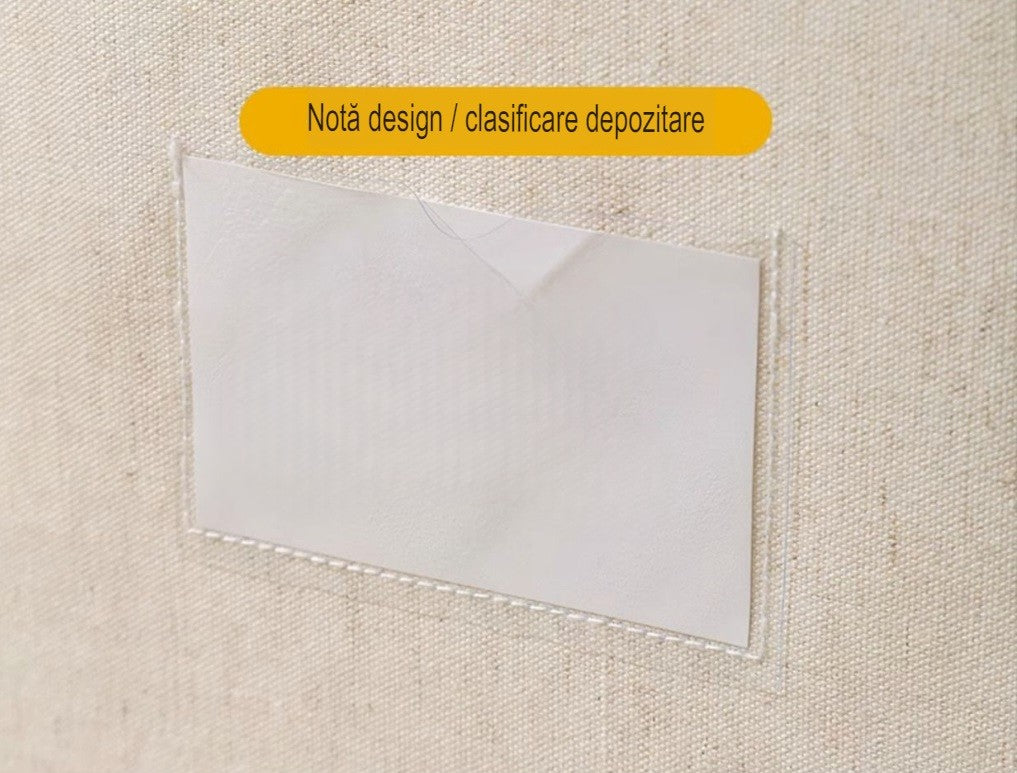 1+1 Cutie de Depozitare Pliabilă Crem, 66L – Textil Premium, Fereastră, Fermoar Dublu, Cadru Metalic, 50x40x33 cm