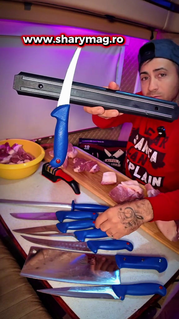 🔪 Kitul Măcelarului – Set Profesional 10 Piese + CADOU SUPORT CUTITE