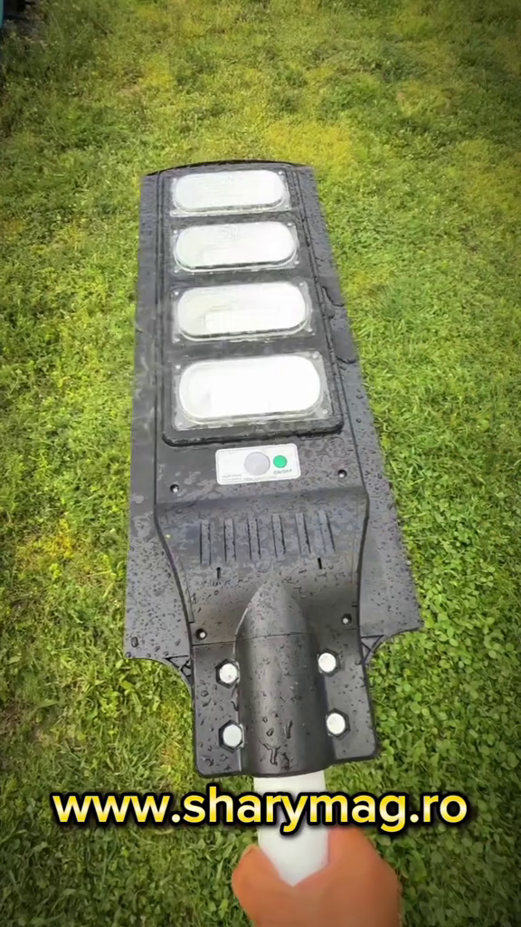 JORTAN LAMPĂ STRADALĂ SOLARĂ 4 MODULE CU LED 480W, SENZOR DE MIȘCARE ȘI TELECOMANDA